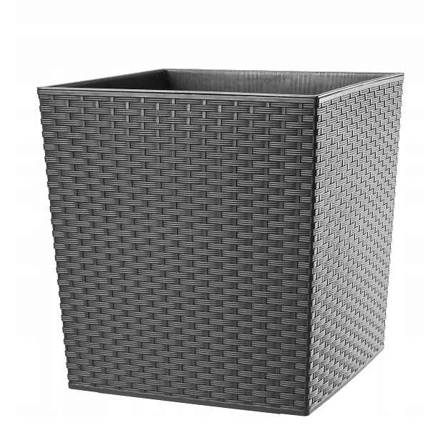 Květináč Květináč Záhon 25 cm Obal Na Květináč S Vkladem Plastový Šedý