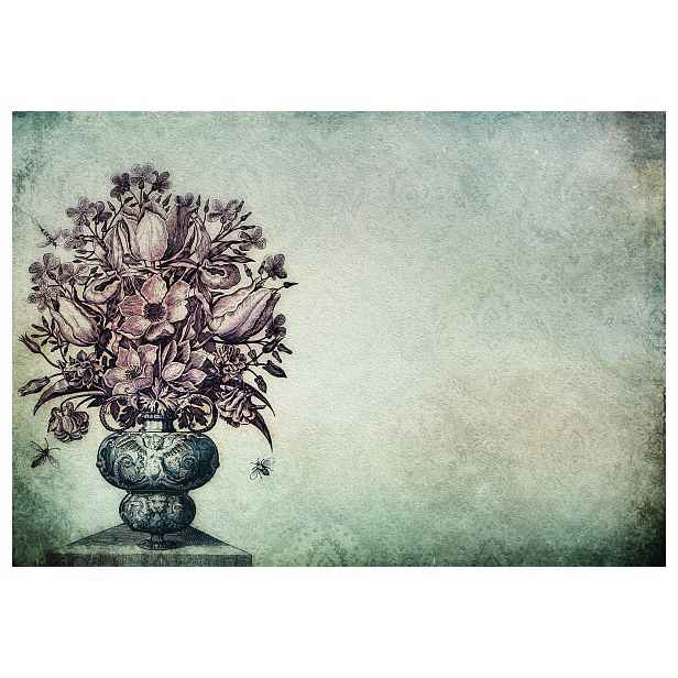 Fototapeta flizelina Květiny ve váze retro tulipány sasanky 250x175 lepidlo