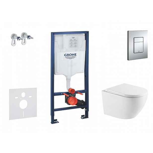 Grohe Rapid SL - Set předstěnové instalace, klozetu Oudee a sedátka softclose, tlačítko Skate Cosmopolitan, chrom SANI11BA1109