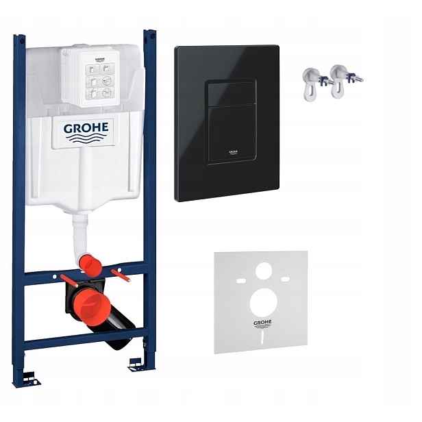 Kompletní podomítkový Wc set s podstavcem Grohe tlačítko černý lesk