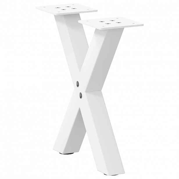 vidaXL Nohy konferenčního stolku ve tvaru X, 2 ks, bílé, 30 x (30-31) cm, ocel