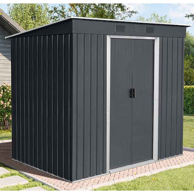 Zahradní domek BestBerg ZD-67AW / 4,3 m² / 197 × 217 × 202 cm / antracit/bílá