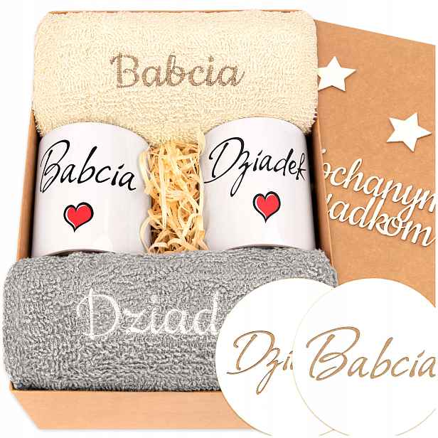 Dárek ke Dni babičky a dědečka Dárek pro prarodiče Ručníky Kubky db