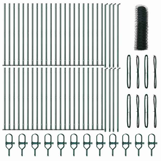 vidaXL Hexagonální plot s betonovým základem 100 x 0,5 m Zelená