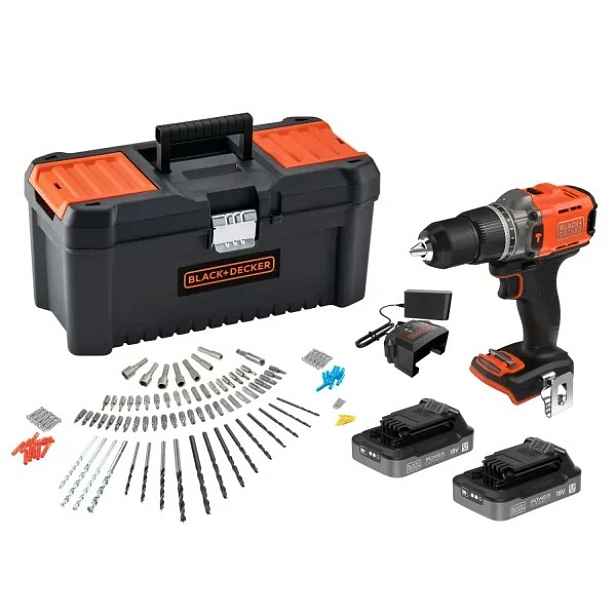 Aku příklepová vrtačka Black+Decker BCD383D2TA-QW