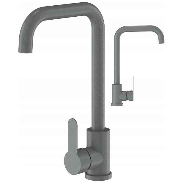 Kuchyňská Baterie Do Dřezu Šedá Vysoká Otočná Steel