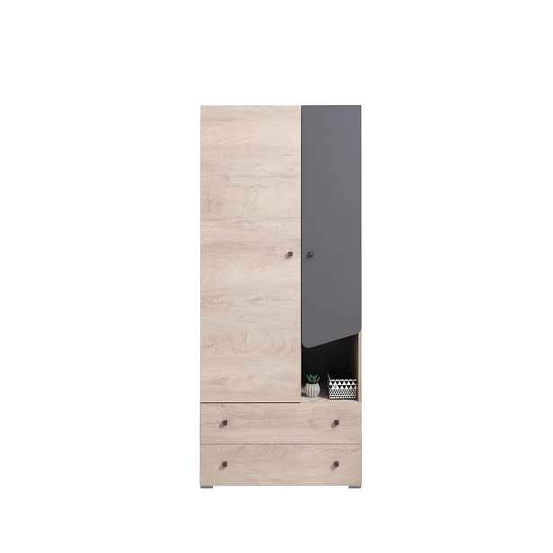 MASSENO ŠATNÍ SKŘÍŇ S OTOČNÝMI DVEŘMI RAVENNA, 80/190/50 cm 2dveřová, dekor dub