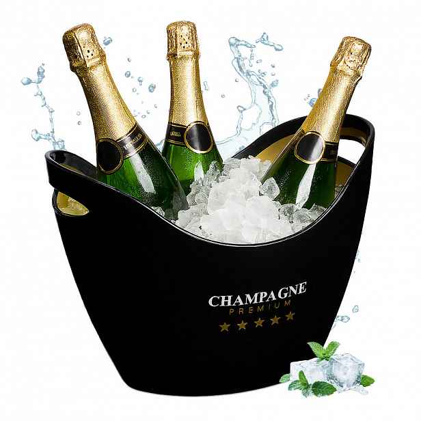 Relaxdays CHLADIČ Černý zlatý plast 8 l