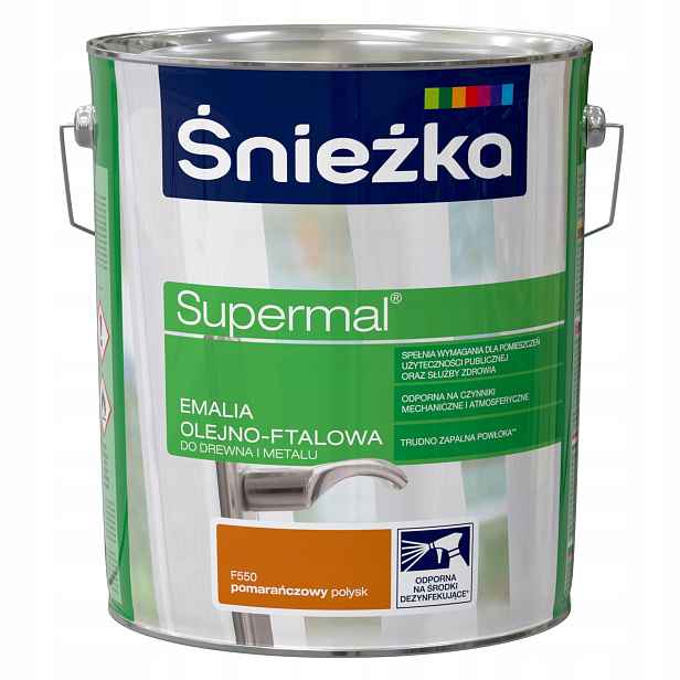Śnieżka Supermal Olejovo-ftalový Smalt Lesk Oranžová F550 10L