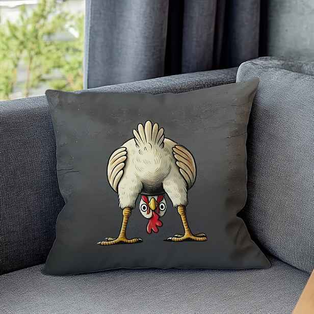 TEMU 1 ks, Čtvercový Polštářový Potah, 18x18 Palců, Roztomilý Kuřetem, Perfektní pro Valentýnka, Narozeniny, Vánoce, Halloween, Den , Ideální Dárek