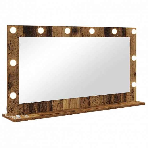 vidaXL Toaletní zrcadlo Staré dřevo 100 x 55 x 18 cm Obdélníkový