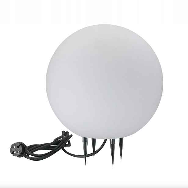 Zahradní lampa koule bílá 30 cm E27 IP65 Argento Polux