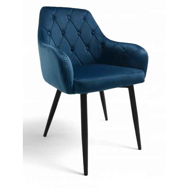 Křeslo Dankor Design Antverpy velur tmavě modré nohy černé