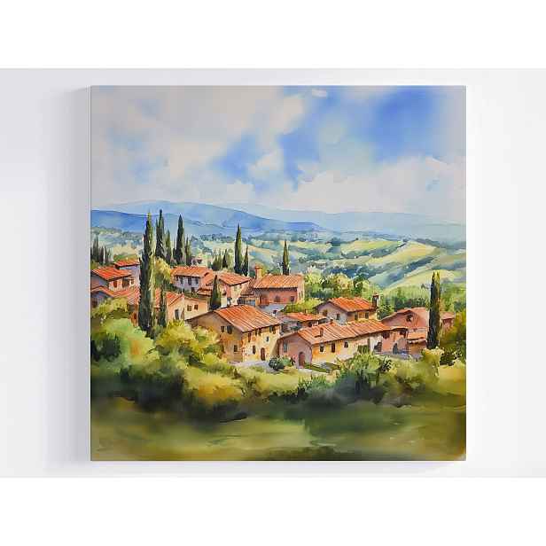 Obraz Na Plátně Canvas Krajina Pohled Itálie Toskánsko Město Hory 50x50