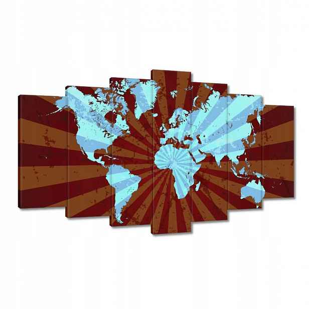 Obrazy 140x80 Modrá mapa světa