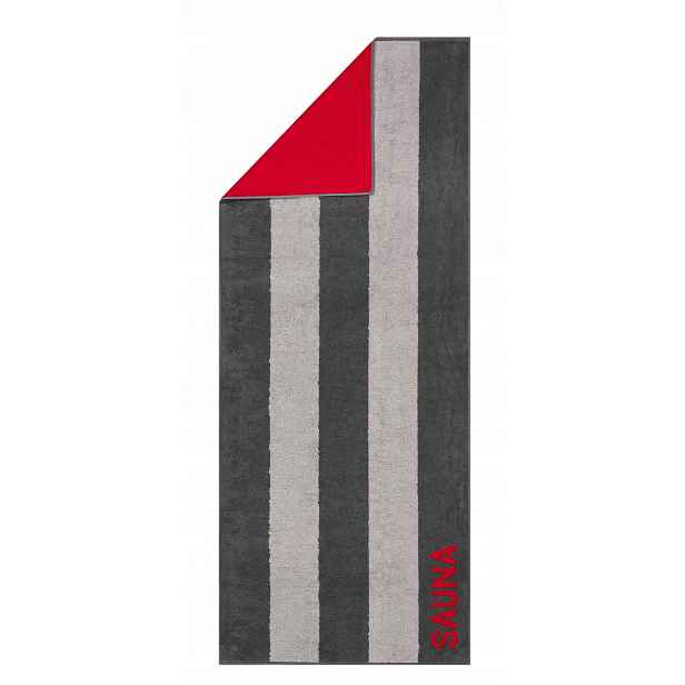Plážový ručník Sauna 80x200 antracitově červený froté 480 g/m2 Cawoe