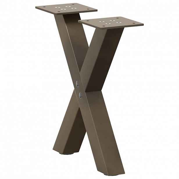 vidaXL Nohy konferenčního stolku ve tvaru X, 2 ks, přírodní ocel, 30 x (30-31) cm, ocel