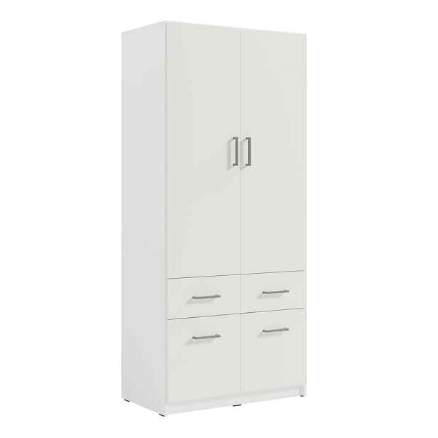 MASSENO ŠATNÍ SKŘÍŇ S OTOČNÝMI DVEŘMI RYGEN, 90,9/197,5/53,3 cm 2dveřová, bílá