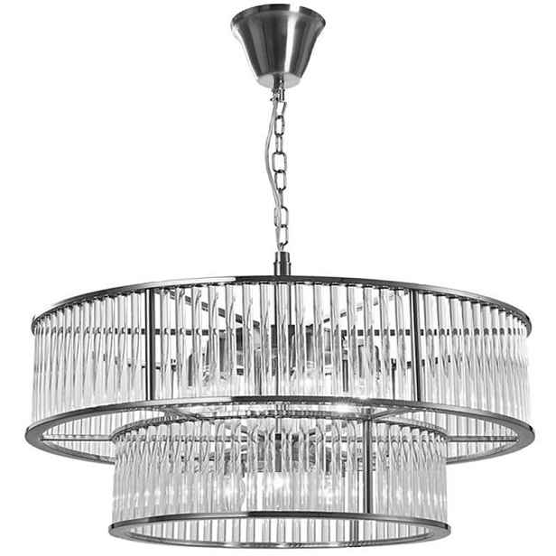 Závěsná lampa Toolight Zlatá Křišťálová Glamour Led lustr Chrom