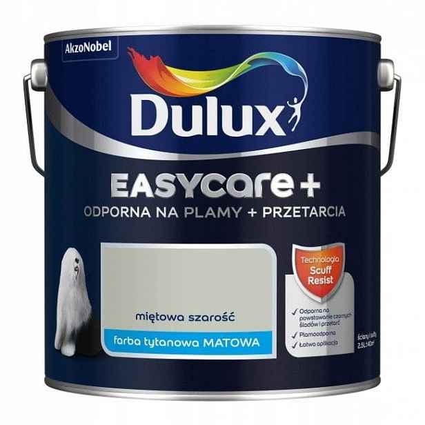 Dulux Barva Latexová Barva Easycare+ 2,5 L, Mátově Šedá