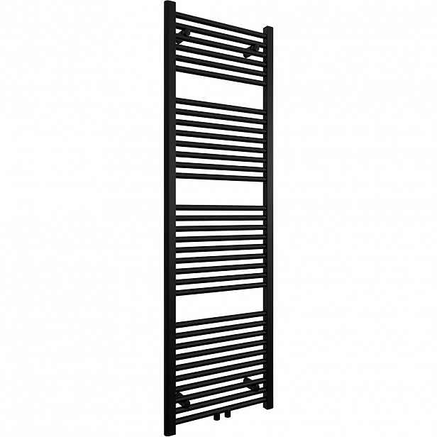Koupelnový radiátor Lincoln - středové připojení 50mm/boční - 484W - černá matná - 1600x500 mm