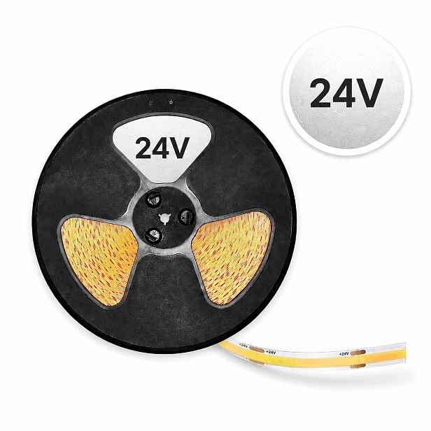 Led pásek Cob 24V 10W/m 50 m 320 diod 4000K Neutrální barva 8MM 500lm