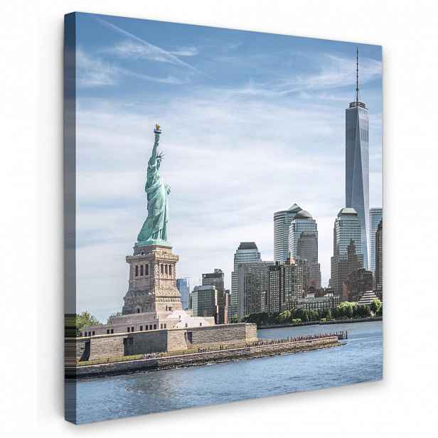 MuchoWow OBRAZ NA PLÁTNĚ New York - Socha Svobody - Voda 20x20 cm