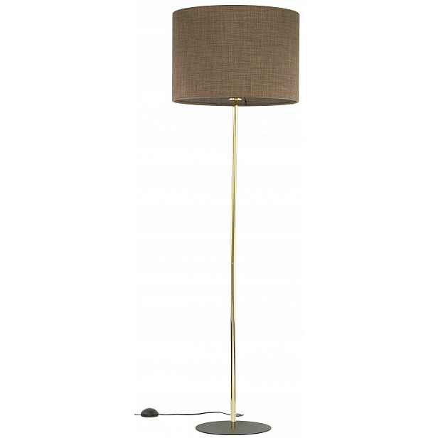 Stojací lampa Umberto Zlatá Hnědá Abažur 1xE27 155cm Stojací lampa Dům
