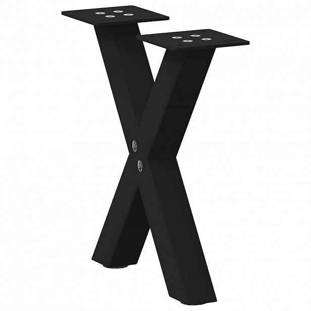 vidaXL Nohy konferenčního stolku ve tvaru X, 2 ks, černé, 37 x (30-31) cm, ocel