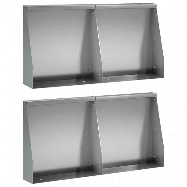 vidaXL Opěrná zeď 4 ks 40 x 12 x 50 cm Pozinkovaná ocel Stříbrná