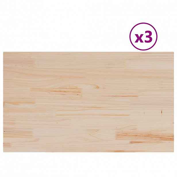 vidaXL Stolní desky 3 ks 80x47x1,7 cm obdélníkové masivní borové dřevo