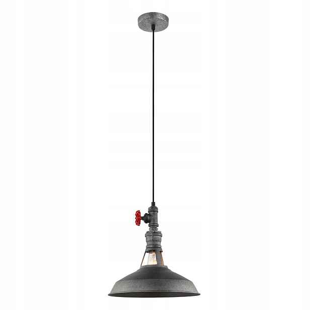 Závěsná lampa loft industriální šedá červená kulatá nad stůl Italux