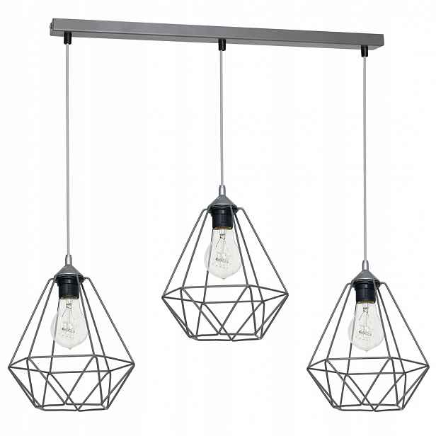 Závěsná lampa Milagro Basket Gray 3xE27 nastavitelná kovová šedá MLP7217