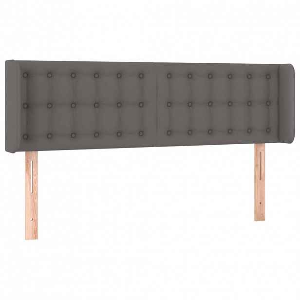 vidaXL Čelo postele typu ušák šedá 147 x 16 x 78/88 cm umělá kůže