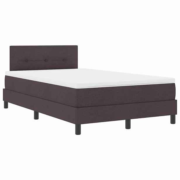 vidaXL Postel s boxspringem s čelo Tmavě hnědá 120 x 190 cm textil