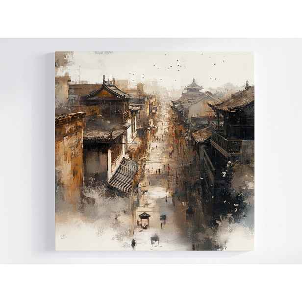 Obraz Na Plátně Canvas Město Tradice Ulice Asie Domy Gwar Lidé 50x50