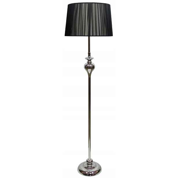 Podlahová Stojací Lampa Černá Abažur 1X60W E27
