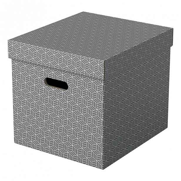 Sada 3 šedých úložných boxů Leitz Eselte, 32 x 36,5 cm