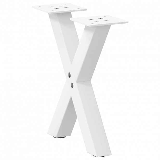 vidaXL Nohy konferenčního stolku ve tvaru X, 2 ks, bílé, 37 x (30-31) cm, ocel