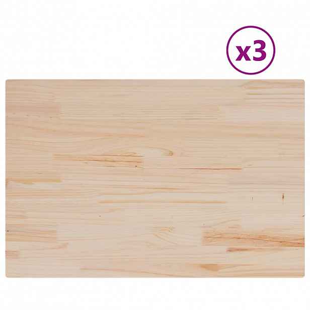 vidaXL Stolní desky 3 ks 80x53x1,7 cm obdélníkové masivní borové dřevo