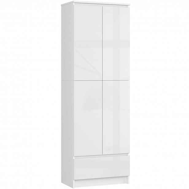 Kancelářské skříně R 60cm 1 zásuvka 2 dvířka bílý leská