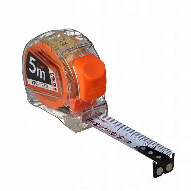Faster Tools transparentní měřítko 5 m x 25 mm Kl.ii, 10 ks