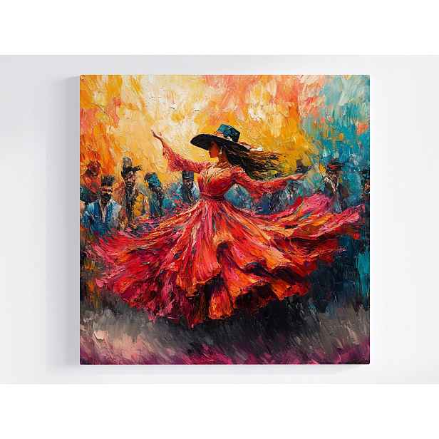 Obraz Na Plátně Canvas Žena Tanec Španělsko Flamenco Vášeň Pohyb 50x50