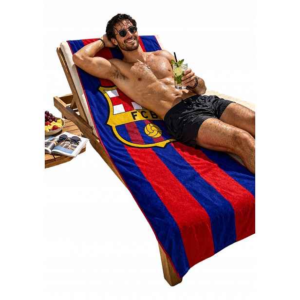 Plážový koupací ručník Fc Barcelona 100x180 Herb Blaugrana