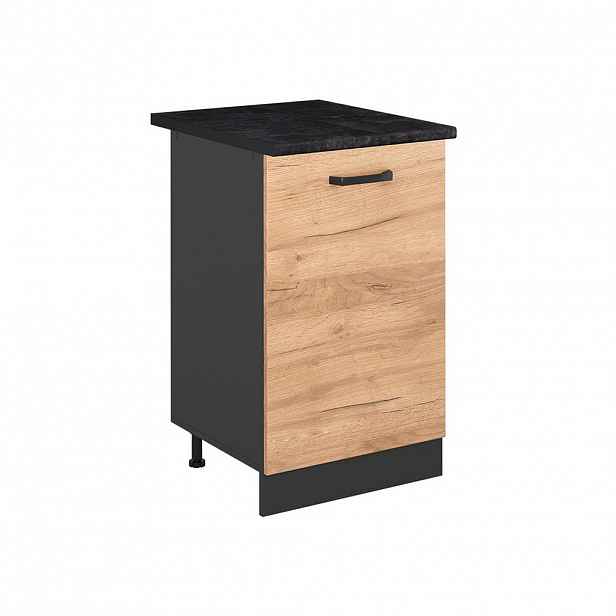 Vicco SPODNÍ SKŘÍŇKA KUCHYŇSKÉ LINKY R-Line, Zlatý mocný dub/Antracit, 50 cm pracovná doska antracitová