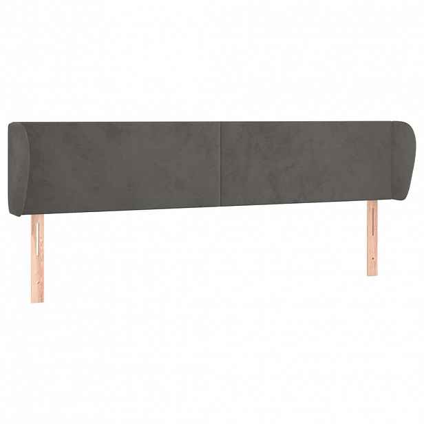 vidaXL Čelo postele typu ušák tmavě šedé 163x23x78/88 cm samet