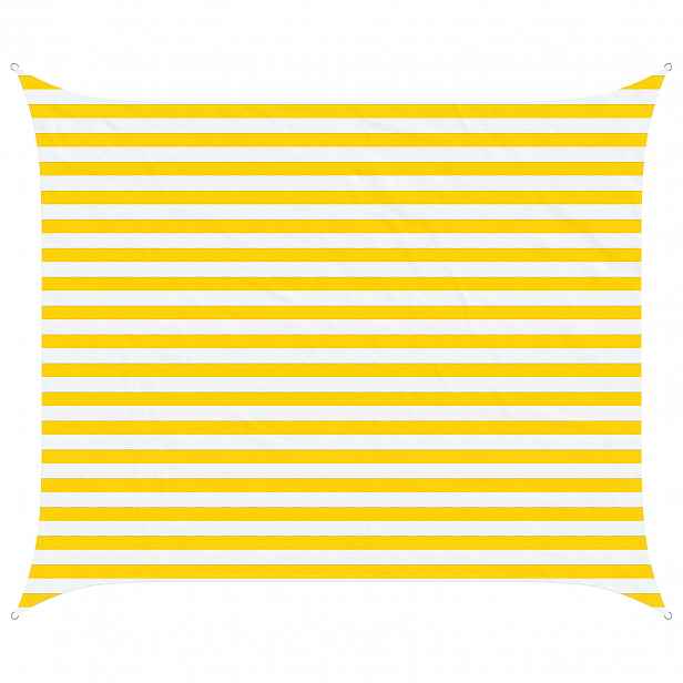 vidaXL Sluneční plachta Žlutá a bílá 2,5 x 3 m 100% polyester Oxford