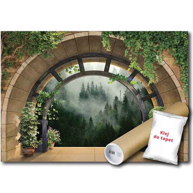 Vinylová fototapeta Les Hory Výhled 3D 416x254