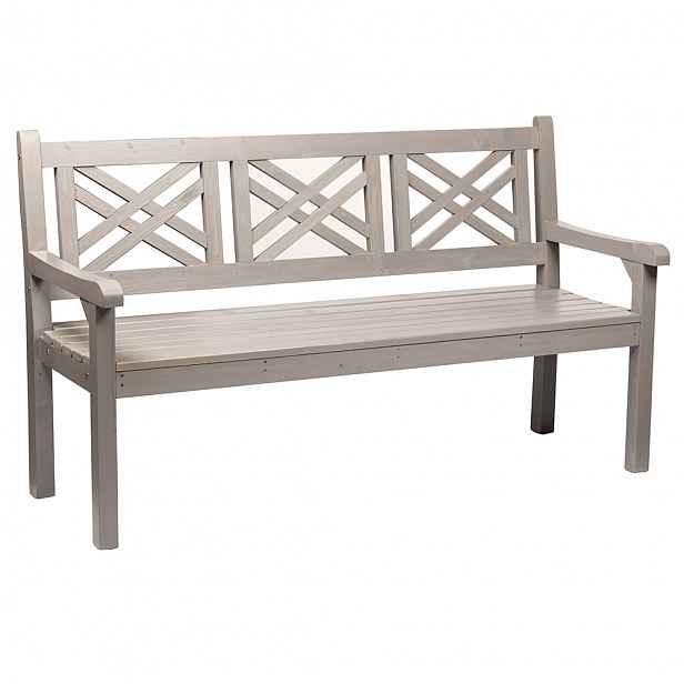 Zahradní dřevěná lavička FABLA 150 cm šedá Tempo Kondela