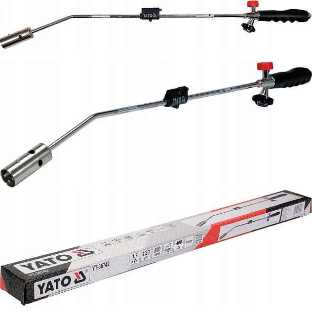 Hořák na vypalování plevele Yato YT-36742 plynový 1700 W Lanca 80 cm